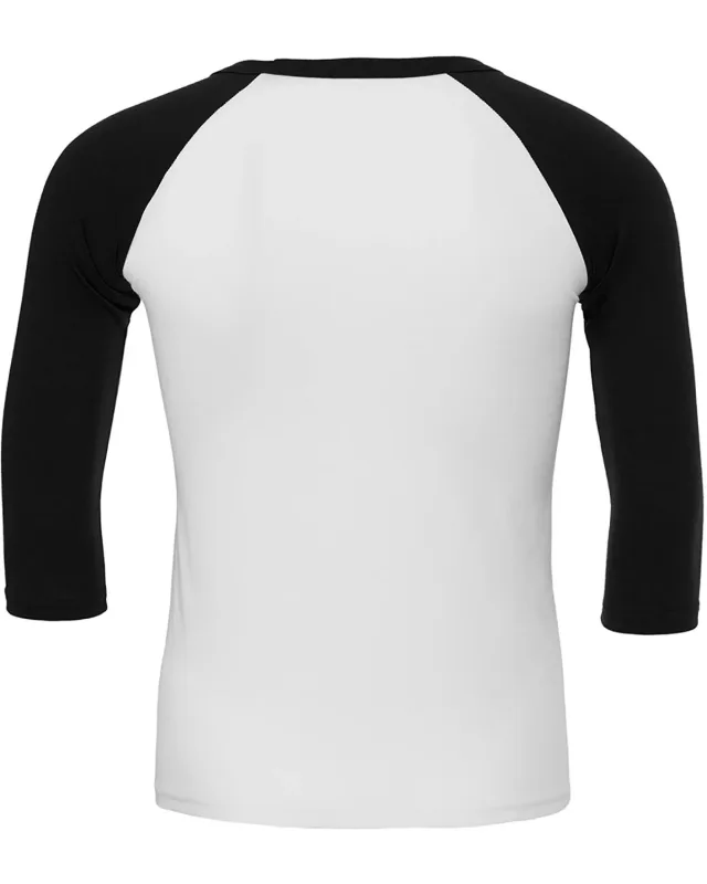 Bella + Canvas Unisex Three-Quarter Sleeve Baseball T-Shirt — view 15