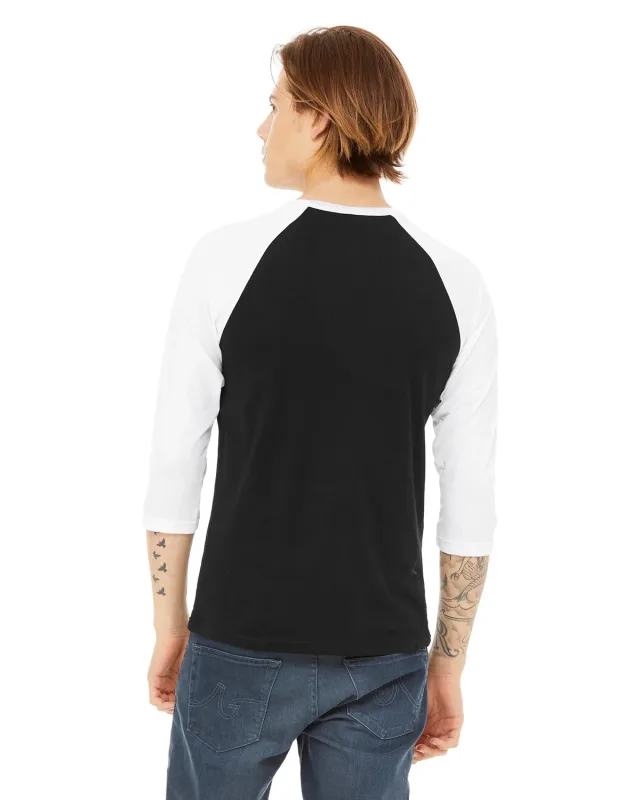 Bella + Canvas Unisex Three-Quarter Sleeve Baseball T-Shirt — view 19