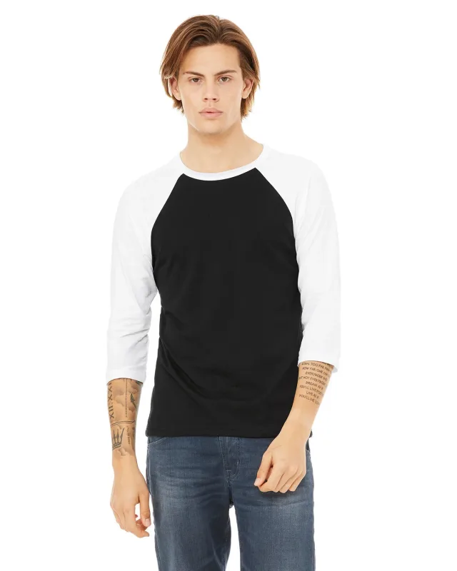 Bella + Canvas Unisex Three-Quarter Sleeve Baseball T-Shirt — view 20