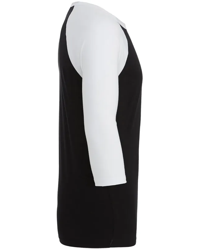 Bella + Canvas Unisex Three-Quarter Sleeve Baseball T-Shirt — view 22