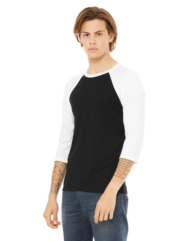 Bella + Canvas Unisex Three-Quarter Sleeve Baseball T-Shirt — view 24