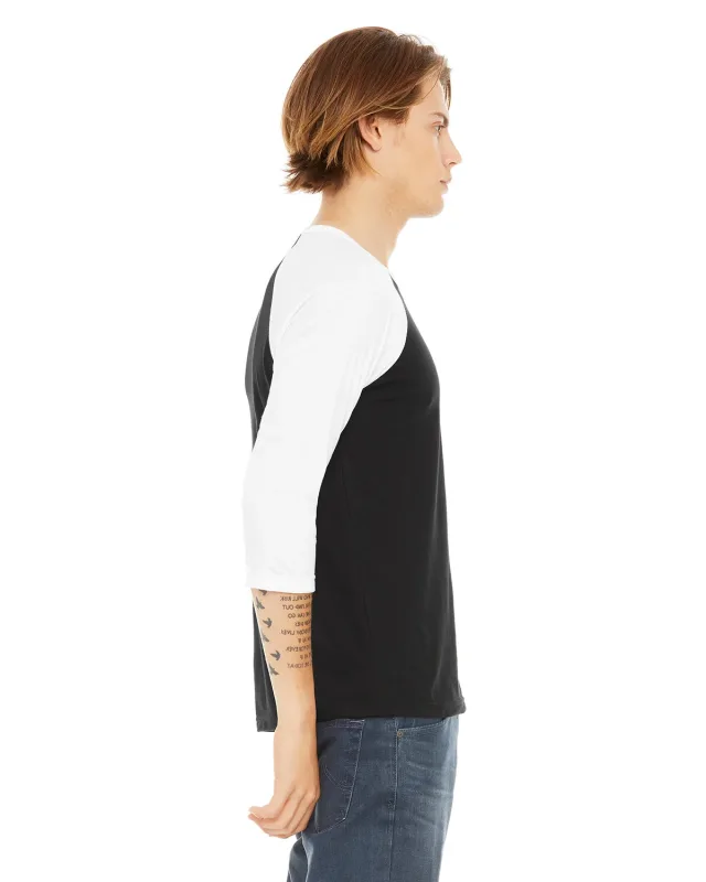 Bella + Canvas Unisex Three-Quarter Sleeve Baseball T-Shirt — view 25