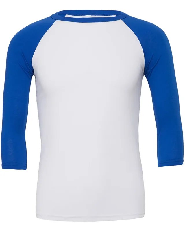 Bella + Canvas Unisex Three-Quarter Sleeve Baseball T-Shirt — view 30