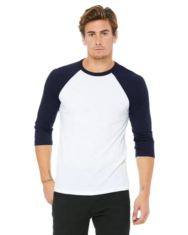 Bella + Canvas Unisex Three-Quarter Sleeve Baseball T-Shirt — view 33