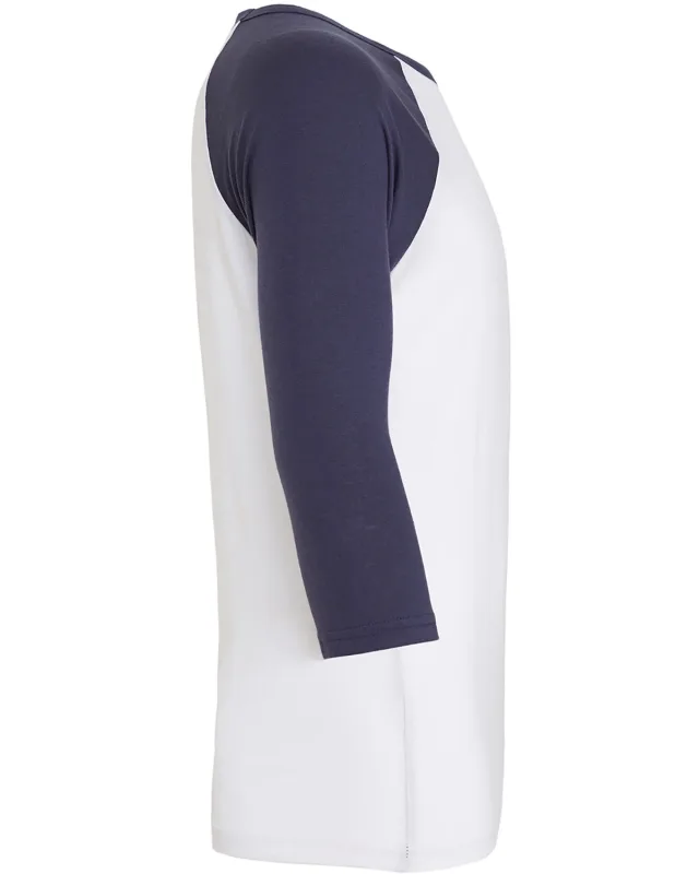Bella + Canvas Unisex Three-Quarter Sleeve Baseball T-Shirt — view 35