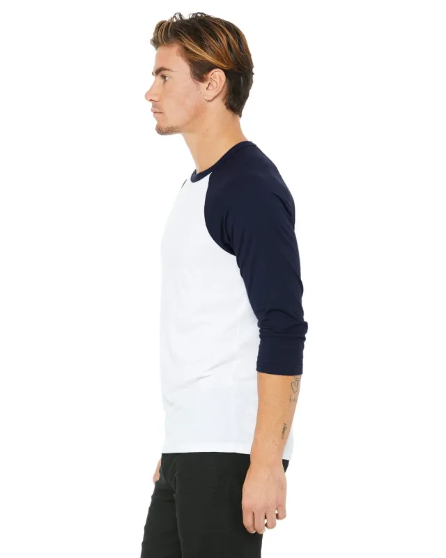 Bella + Canvas Unisex Three-Quarter Sleeve Baseball T-Shirt — view 37