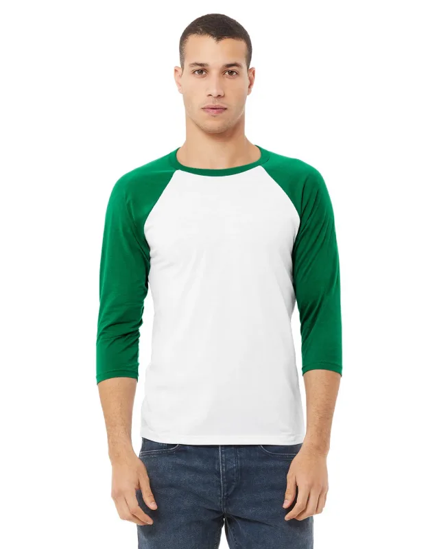 Bella + Canvas Unisex Three-Quarter Sleeve Baseball T-Shirt — view 39