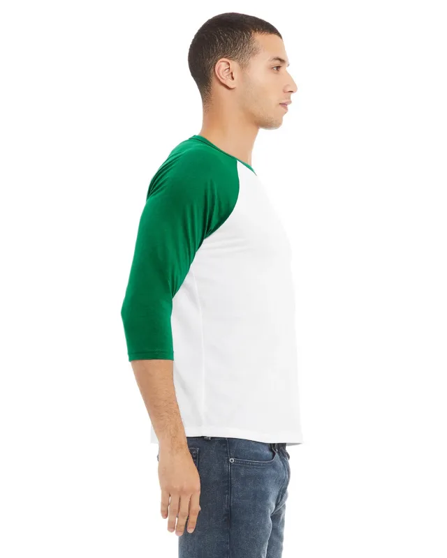 Bella + Canvas Unisex Three-Quarter Sleeve Baseball T-Shirt — view 44