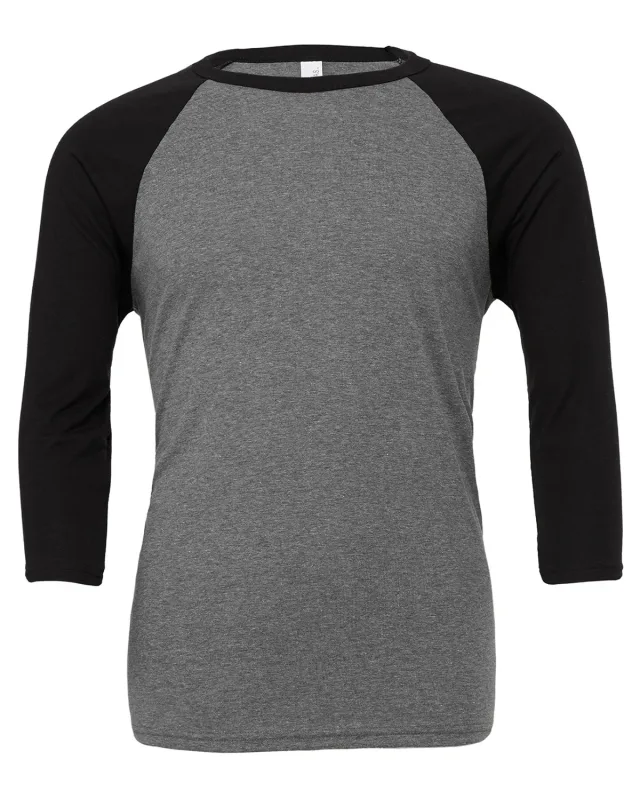 Bella + Canvas Unisex Three-Quarter Sleeve Baseball T-Shirt — view 49