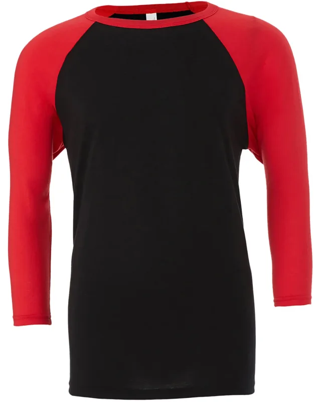 Bella + Canvas Unisex Three-Quarter Sleeve Baseball T-Shirt — view 5