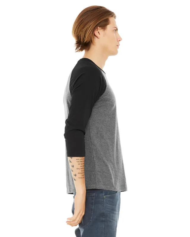 Bella + Canvas Unisex Three-Quarter Sleeve Baseball T-Shirt — view 51