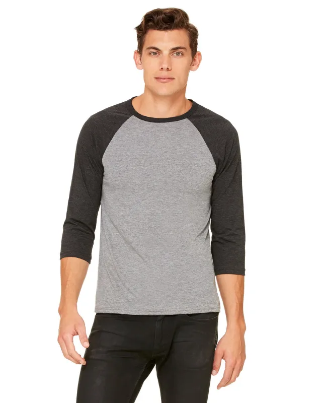 Bella + Canvas Unisex Three-Quarter Sleeve Baseball T-Shirt — view 53