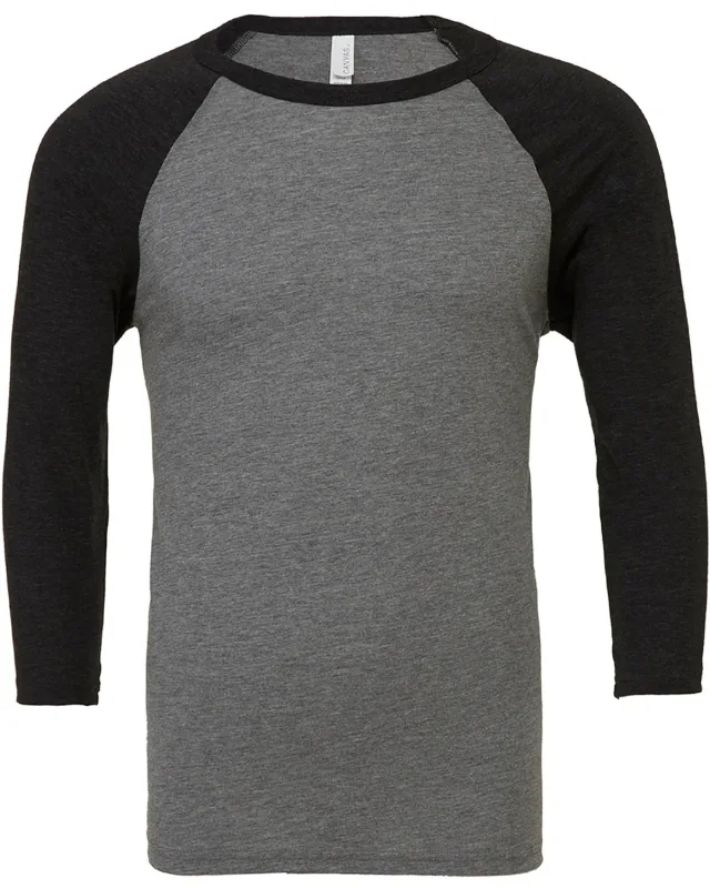 Bella + Canvas Unisex Three-Quarter Sleeve Baseball T-Shirt — view 56