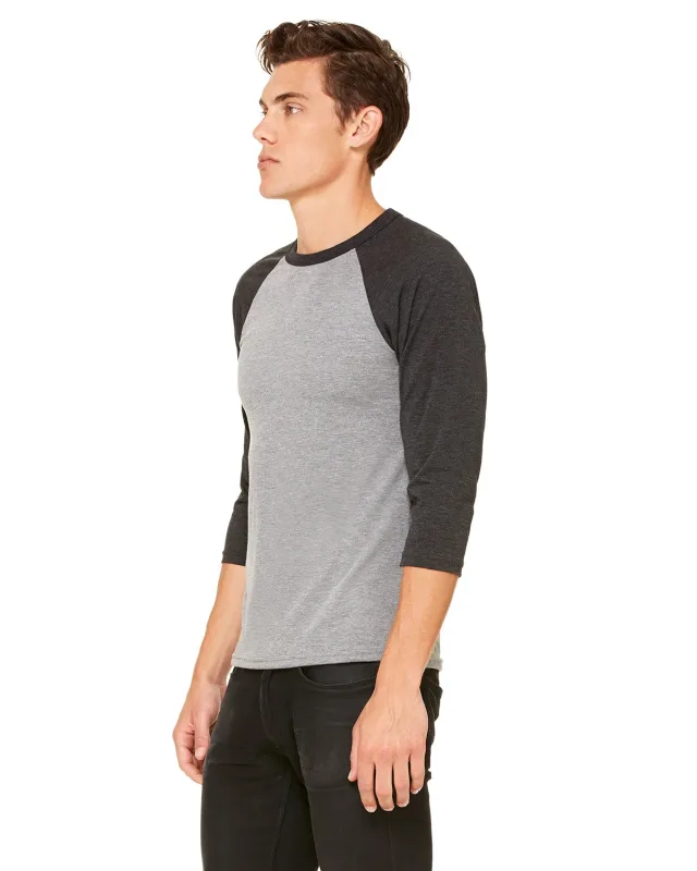 Bella + Canvas Unisex Three-Quarter Sleeve Baseball T-Shirt — view 57