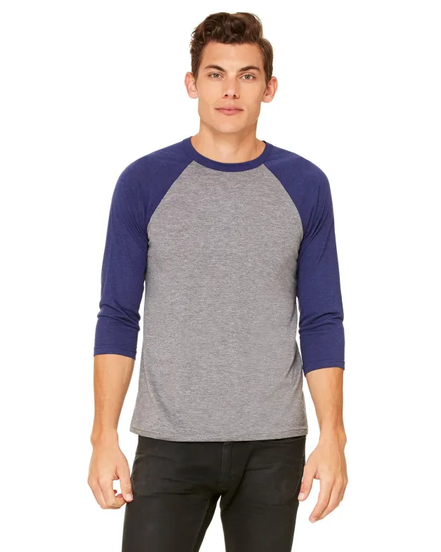 Bella + Canvas Unisex Three-Quarter Sleeve Baseball T-Shirt — view 59