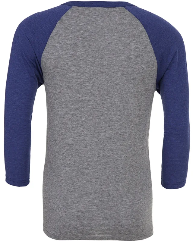 Bella + Canvas Unisex Three-Quarter Sleeve Baseball T-Shirt — view 60