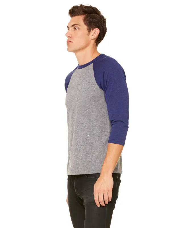 Bella + Canvas Unisex Three-Quarter Sleeve Baseball T-Shirt — view 63