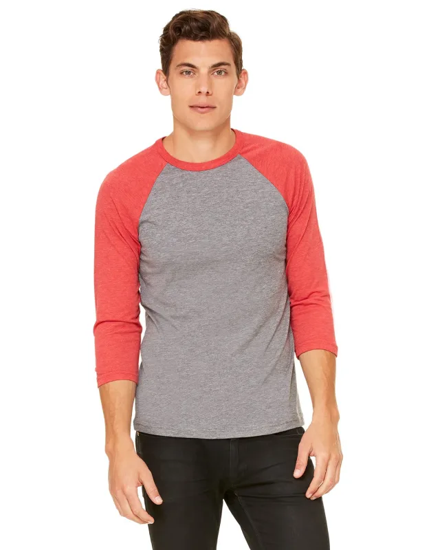 Bella + Canvas Unisex Three-Quarter Sleeve Baseball T-Shirt — view 65