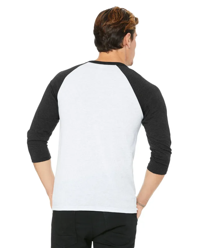 Bella + Canvas Unisex Three-Quarter Sleeve Baseball T-Shirt — view 67