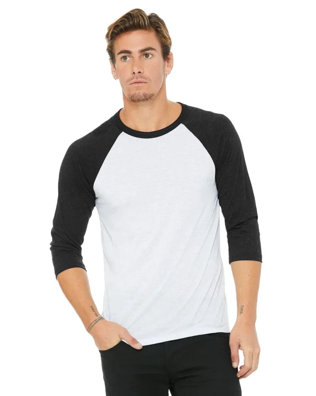 Bella + Canvas Unisex Three-Quarter Sleeve Baseball T-Shirt — view 68