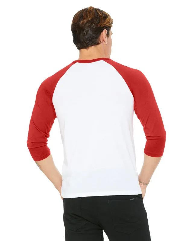 Bella + Canvas Unisex Three-Quarter Sleeve Baseball T-Shirt — view 7