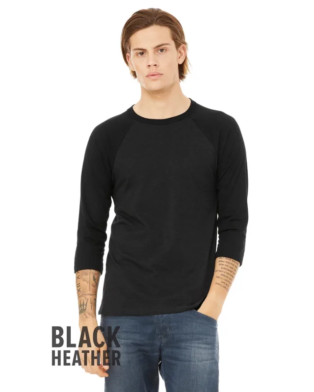 Bella + Canvas Unisex Three-Quarter Sleeve Baseball T-Shirt — view 74