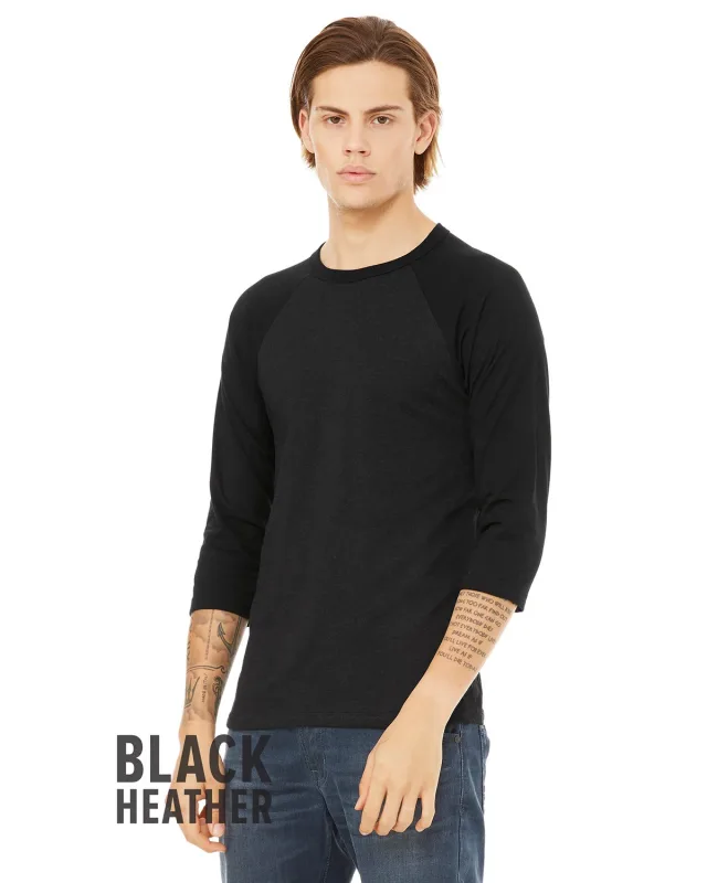 Bella + Canvas Unisex Three-Quarter Sleeve Baseball T-Shirt — view 78