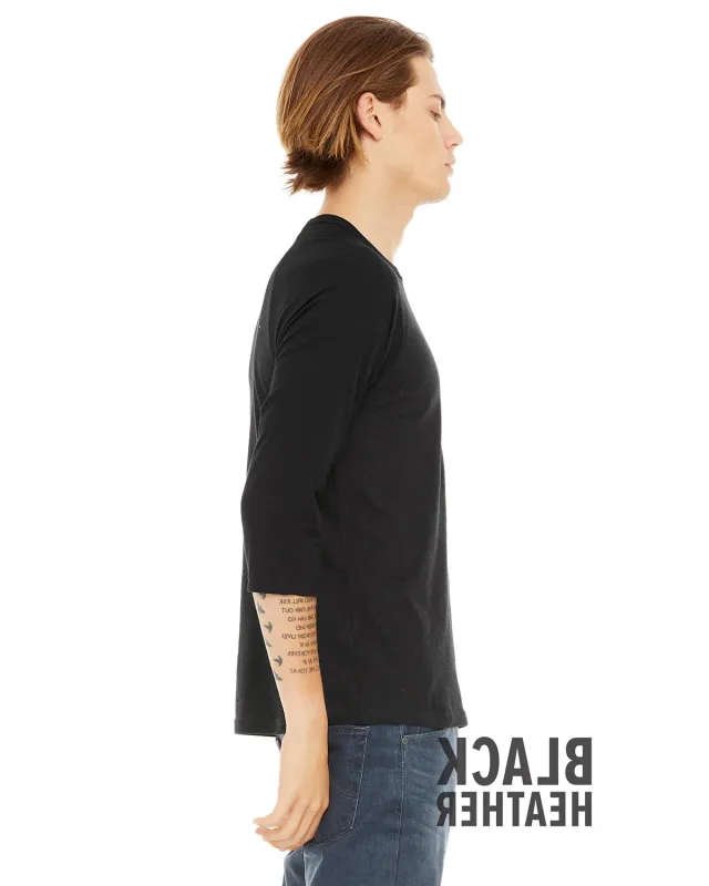 Bella + Canvas Unisex Three-Quarter Sleeve Baseball T-Shirt — view 79