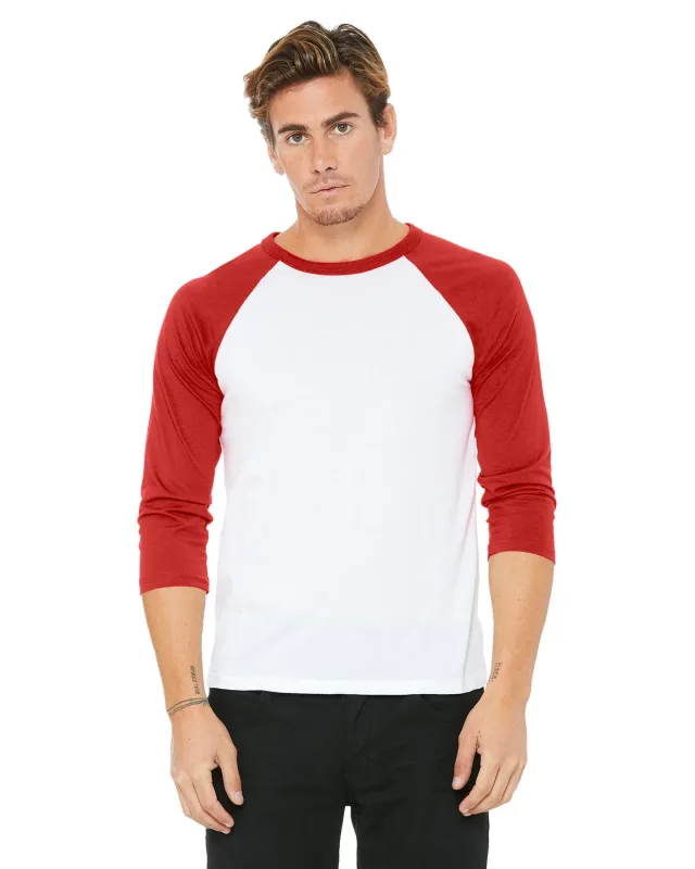 Bella + Canvas Unisex Three-Quarter Sleeve Baseball T-Shirt — view 8