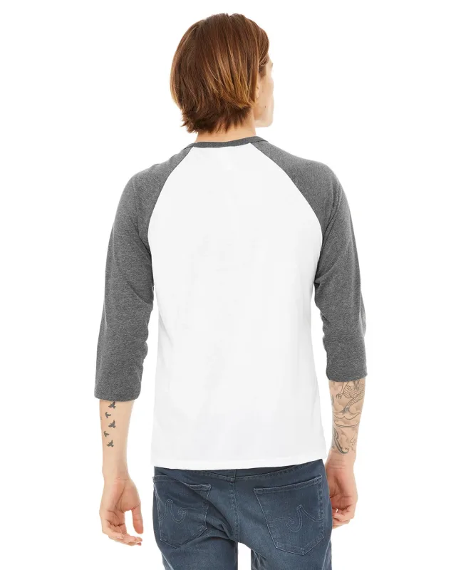 Bella + Canvas Unisex Three-Quarter Sleeve Baseball T-Shirt — view 80