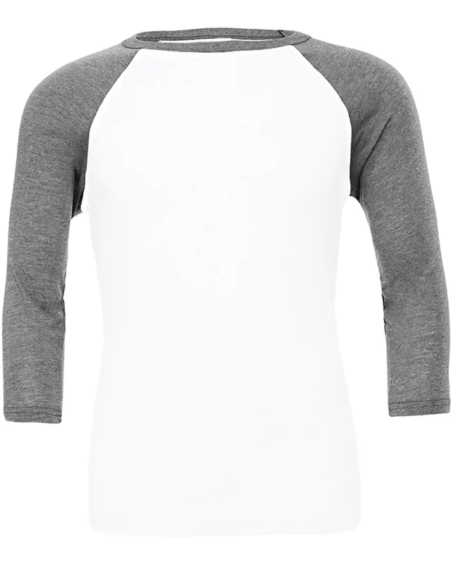 Bella + Canvas Unisex Three-Quarter Sleeve Baseball T-Shirt — view 81