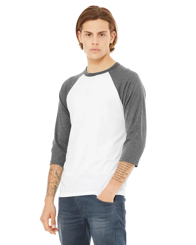 Bella + Canvas Unisex Three-Quarter Sleeve Baseball T-Shirt — view 85