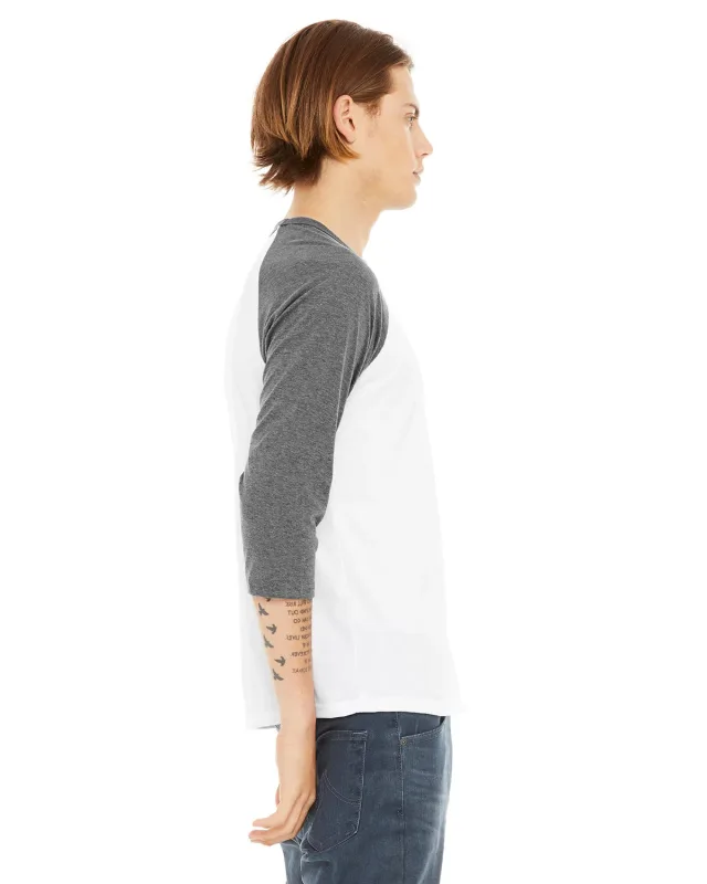 Bella + Canvas Unisex Three-Quarter Sleeve Baseball T-Shirt — view 86