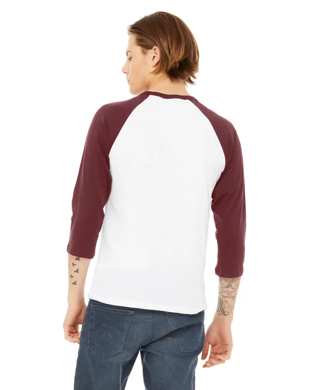 Bella + Canvas Unisex Three-Quarter Sleeve Baseball T-Shirt — view 87