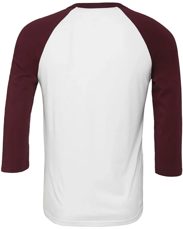 Bella + Canvas Unisex Three-Quarter Sleeve Baseball T-Shirt — view 89