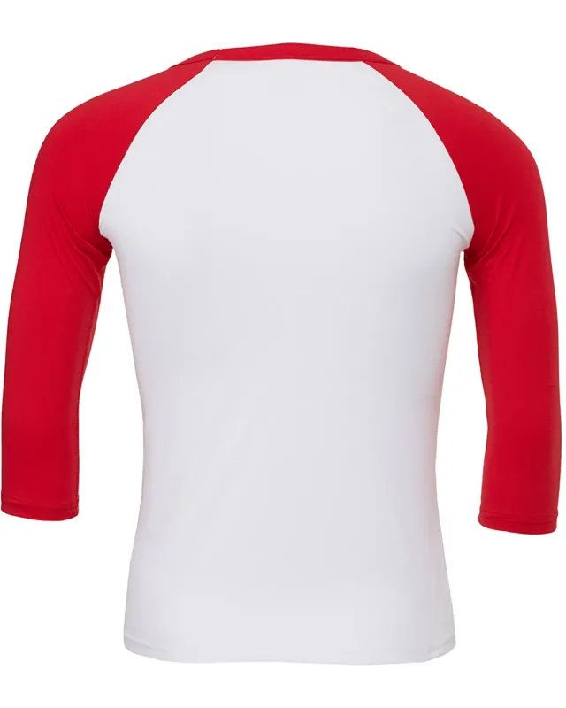 Bella + Canvas Unisex Three-Quarter Sleeve Baseball T-Shirt — view 9