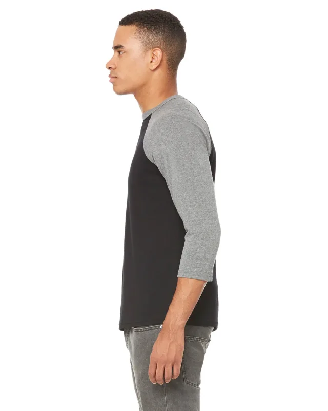Bella + Canvas Unisex Three-Quarter Sleeve Baseball T-Shirt — view 97
