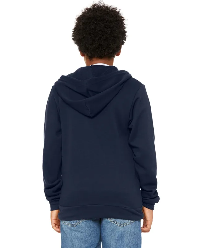 Bella + Canvas Youth Sponge Fleece Full-Zip Hooded Sweatshirt — view 10