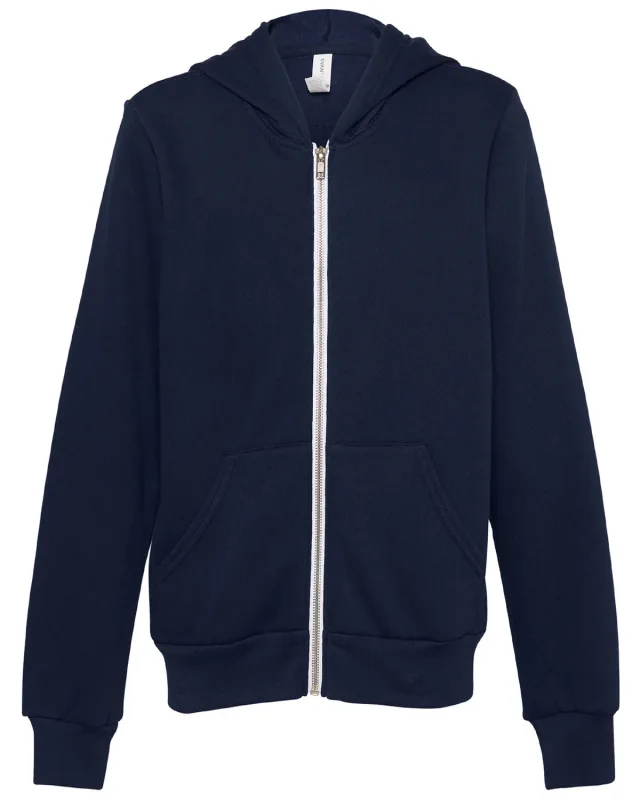Bella + Canvas Youth Sponge Fleece Full-Zip Hooded Sweatshirt — view 14