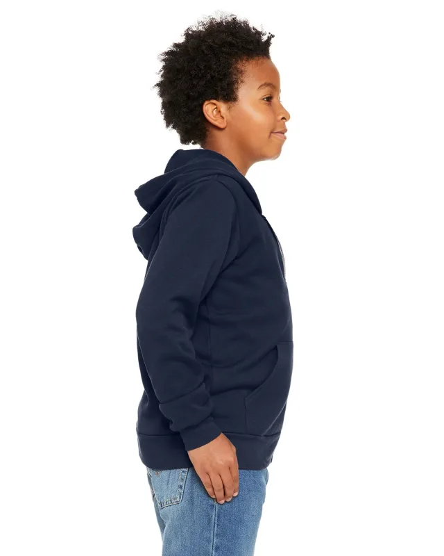 Bella + Canvas Youth Sponge Fleece Full-Zip Hooded Sweatshirt — view 15