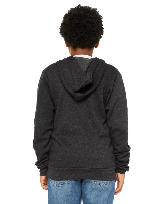 Bella + Canvas Youth Sponge Fleece Full-Zip Hooded Sweatshirt — view 16