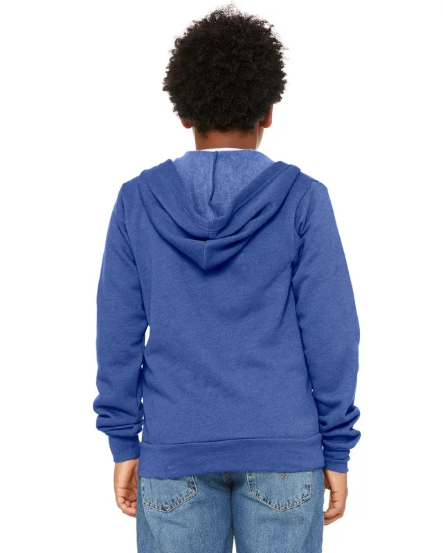 Bella + Canvas Youth Sponge Fleece Full-Zip Hooded Sweatshirt — view 23