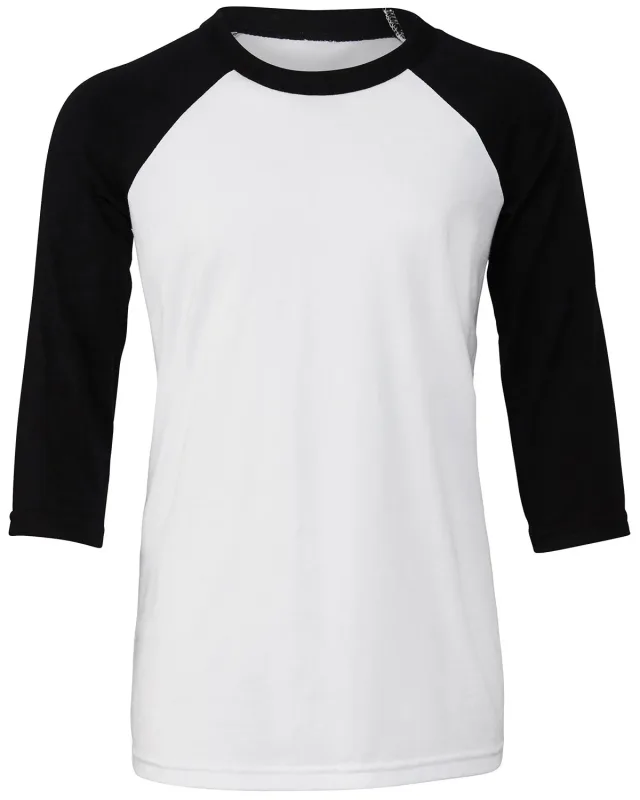 Bella + Canvas Youth Three-Quarter Sleeve Baseball T-Shirt — view 11