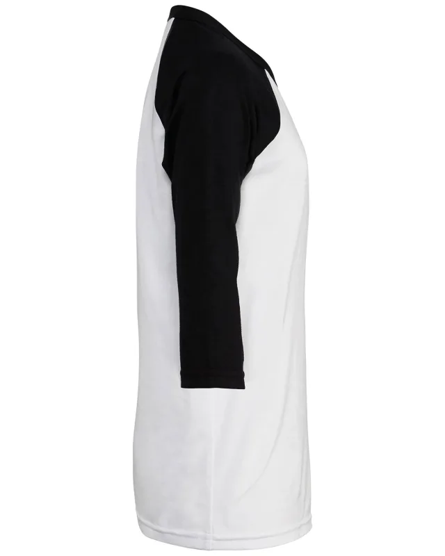 Bella + Canvas Youth Three-Quarter Sleeve Baseball T-Shirt — view 14