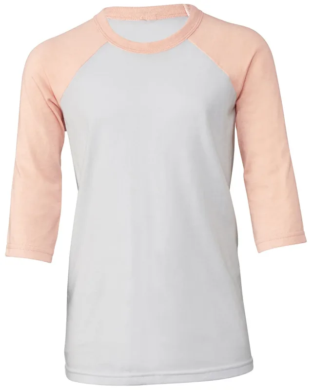 Bella + Canvas Youth Three-Quarter Sleeve Baseball T-Shirt — view 26