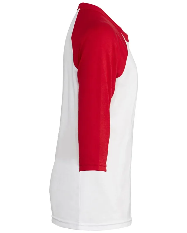 Bella + Canvas Youth Three-Quarter Sleeve Baseball T-Shirt — view 6