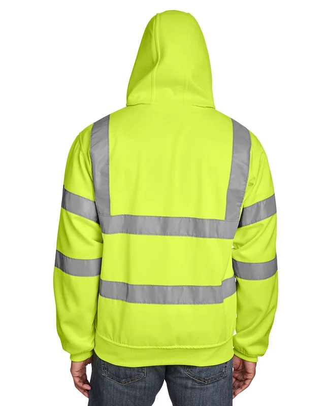 Berne Men's Berne Hi-Vis Class 3 Lined Hooded Sweatshirt