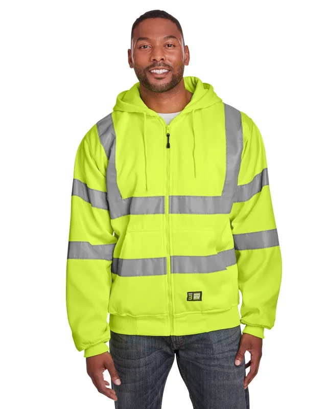 Berne Men's Berne Hi-Vis Class 3 Lined Hooded Sweatshirt — view 2