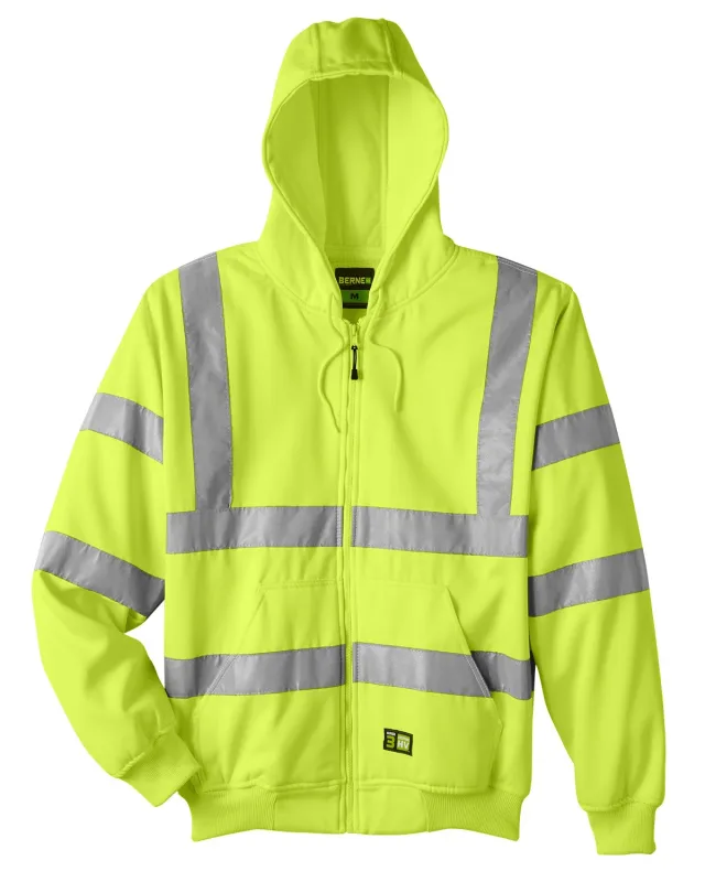 Berne Men's Berne Hi-Vis Class 3 Lined Hooded Sweatshirt — view 3