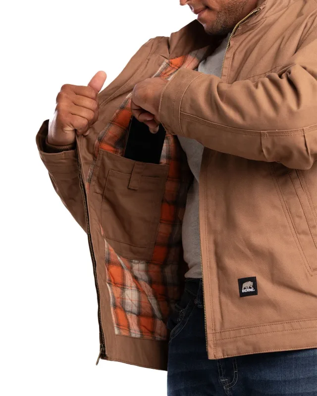 Berne Men's Flagstone Flannel-Lined Duck Jacket — view 3